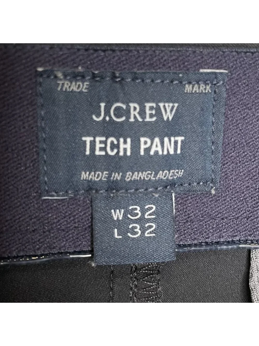 J. Crew Charcoal 484 Slim Tech Pants, 32